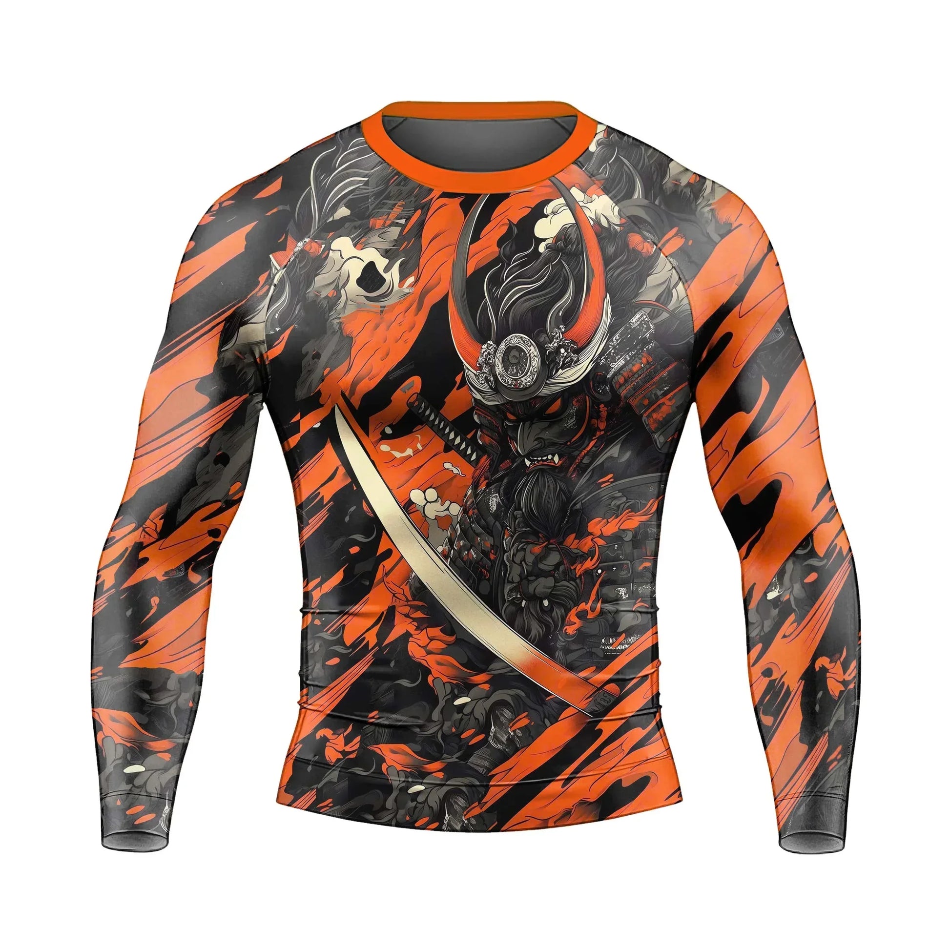Shadow Oni Flame Men's Long Sleeve Rash Guard