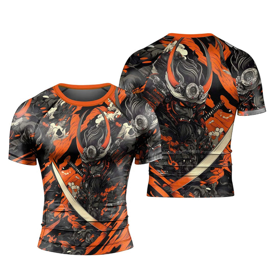 Shadow Oni Flame Men's Short Sleeve Rash Guard