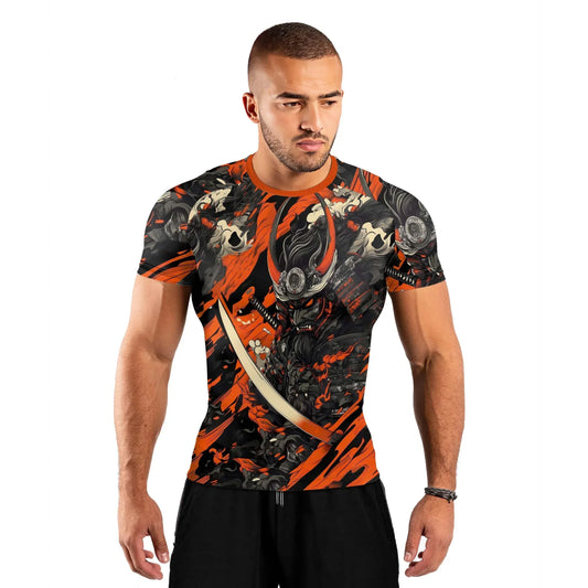 Shadow Oni Flame Men's Short Sleeve Rash Guard
