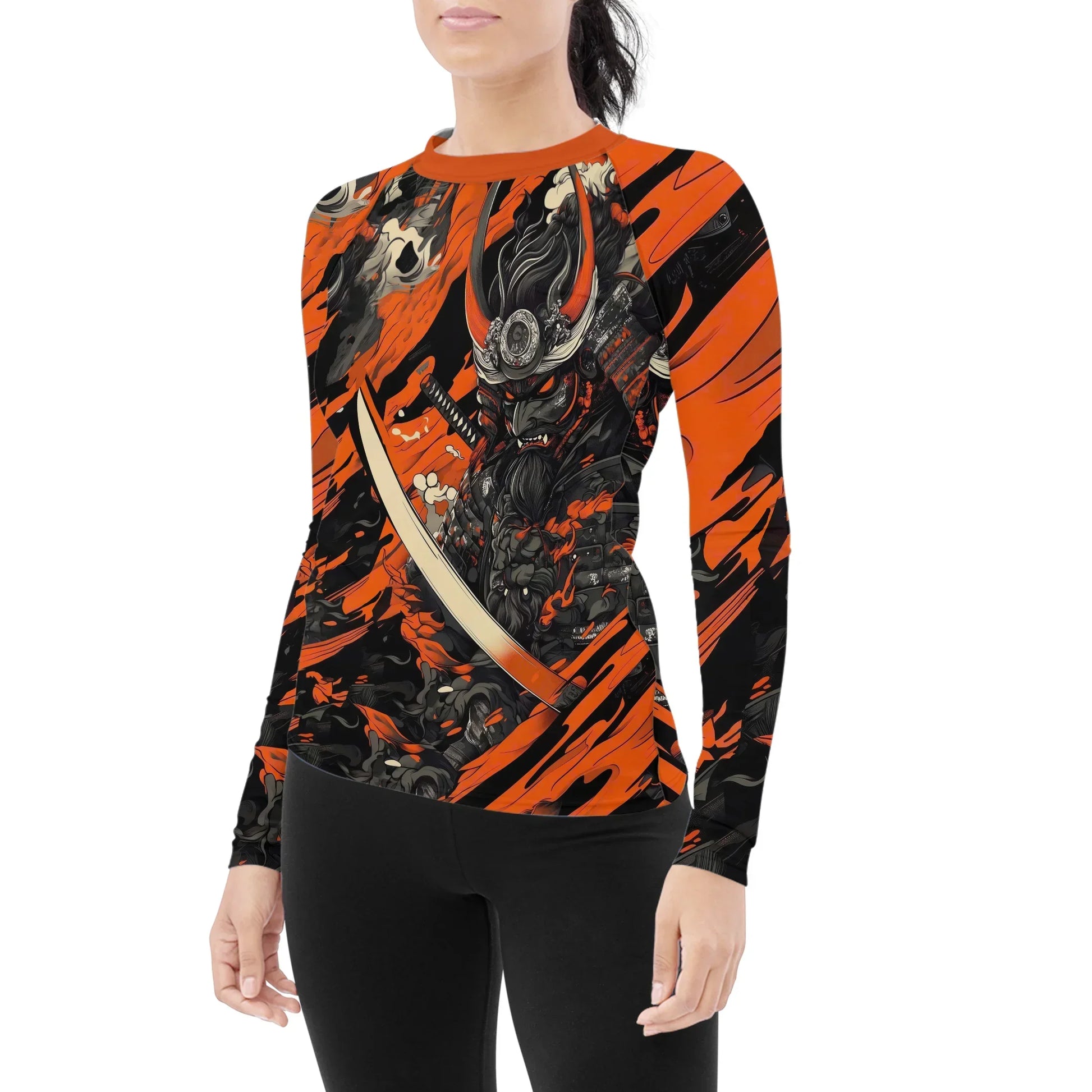 Shadow Oni Flame Women's Long Sleeve Rash Guard