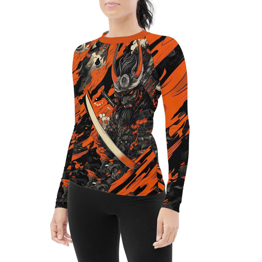 Shadow Oni Flame Women's Long Sleeve Rash Guard