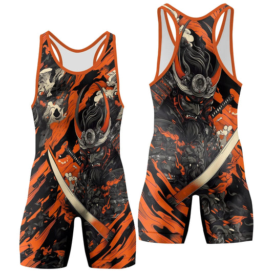 Shadow Oni Flame Wrestling Singlets