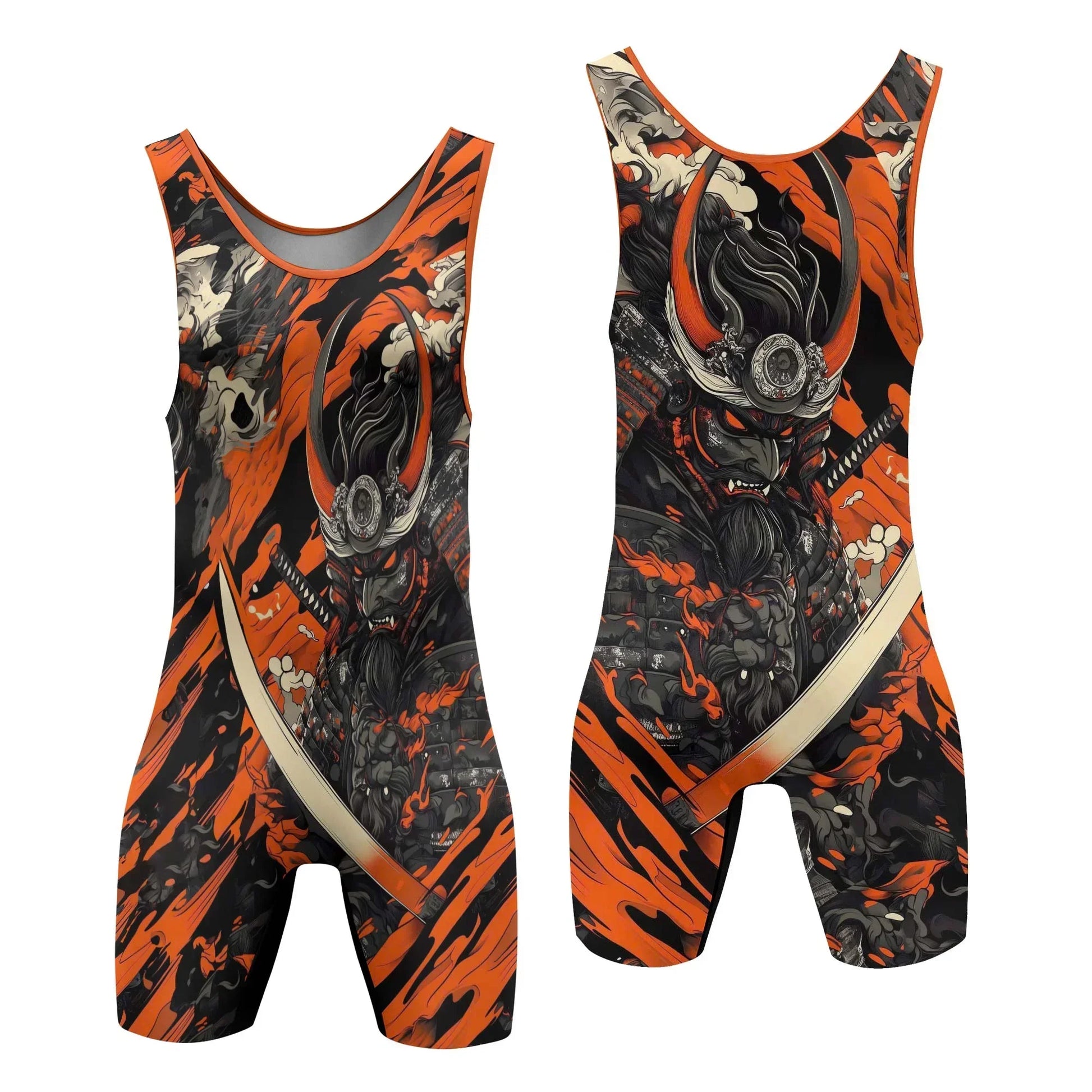 Shadow Oni Flame Wrestling Singlets