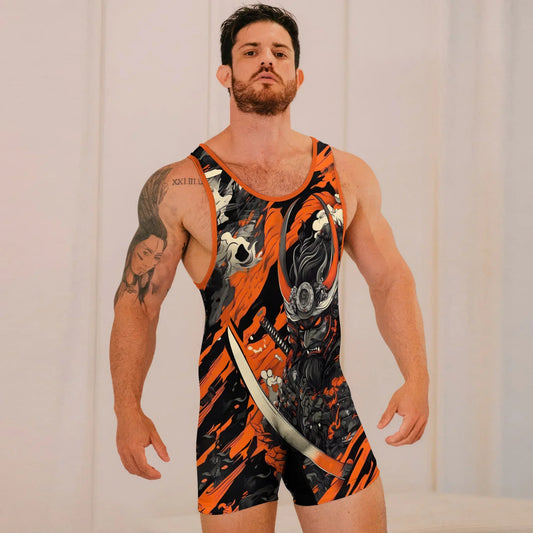 Shadow Oni Flame Wrestling Singlets