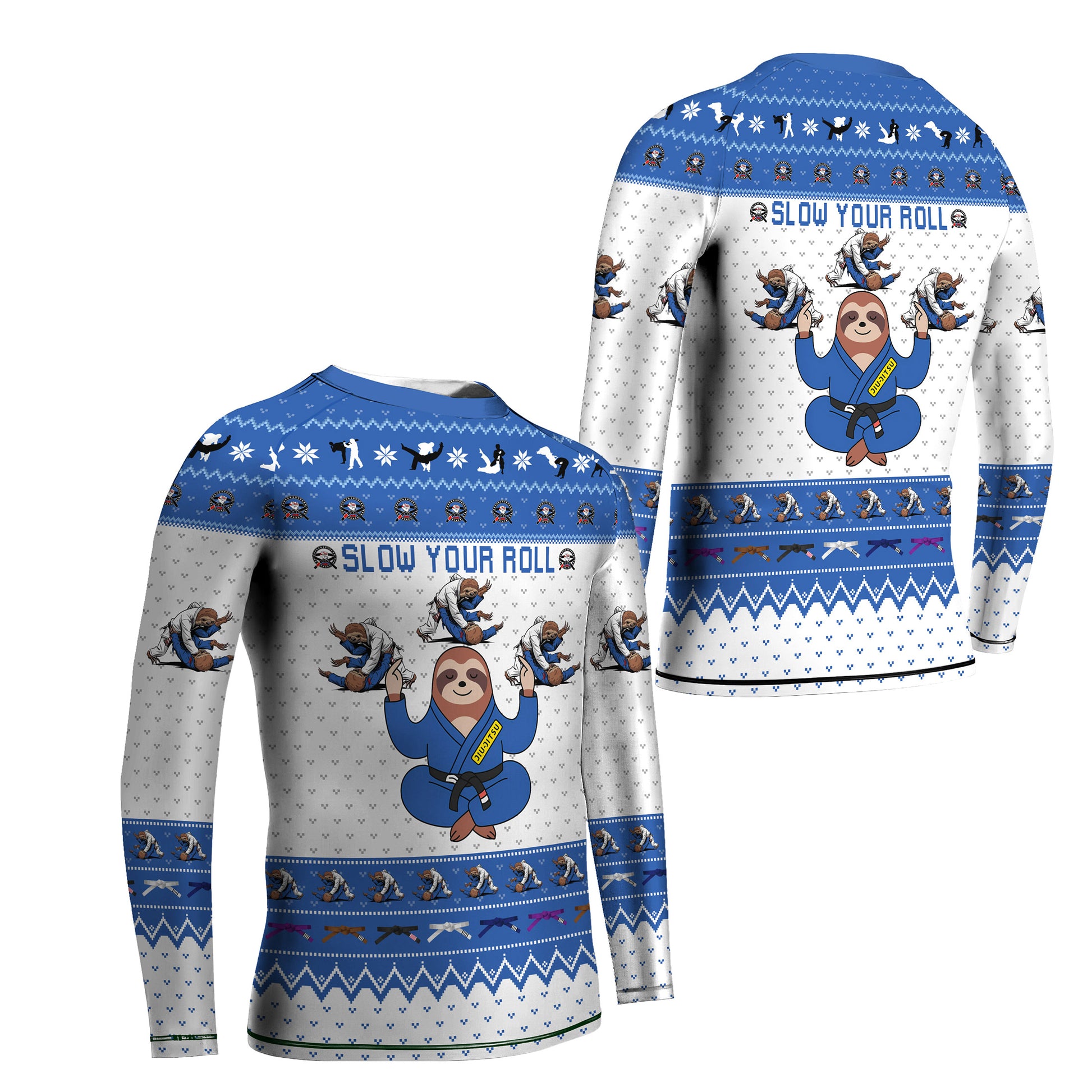 Sloth Jiu Jitsu Xmas Kids Rash Guard
