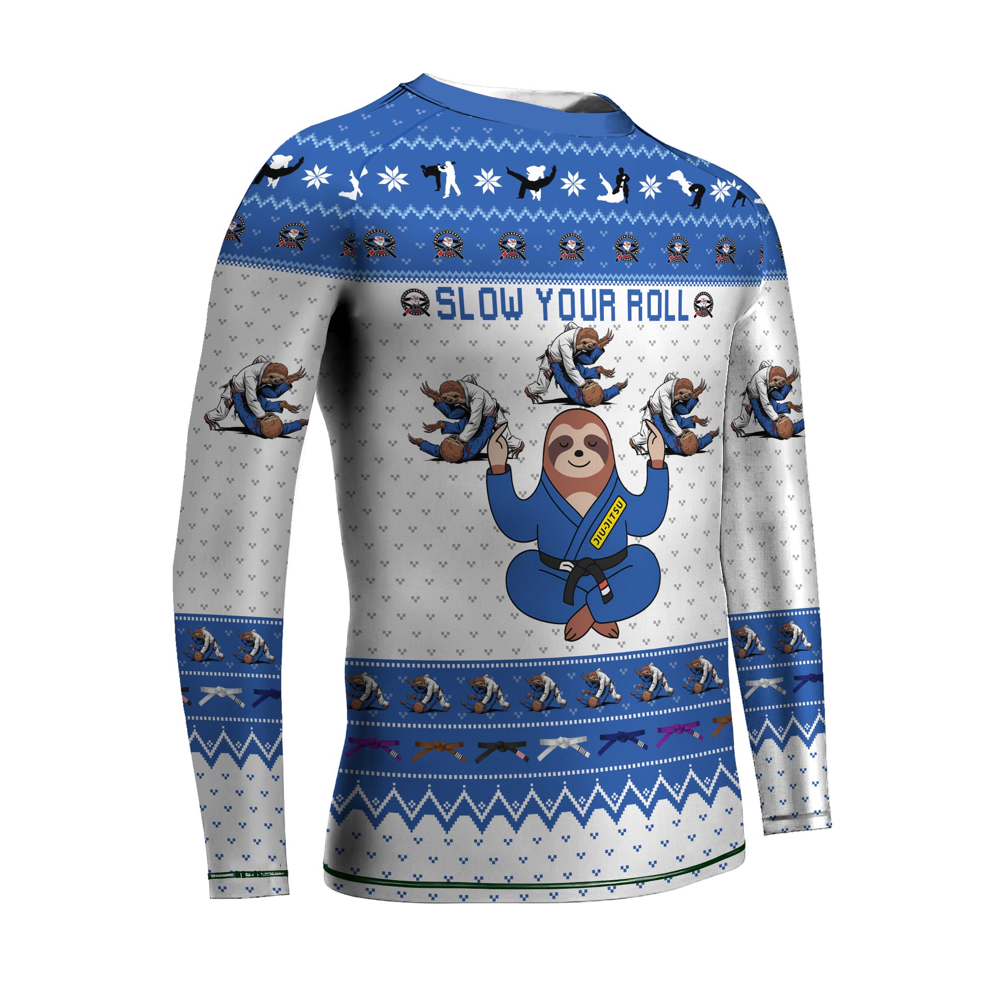 Sloth Jiu Jitsu Xmas Kids Rash Guard