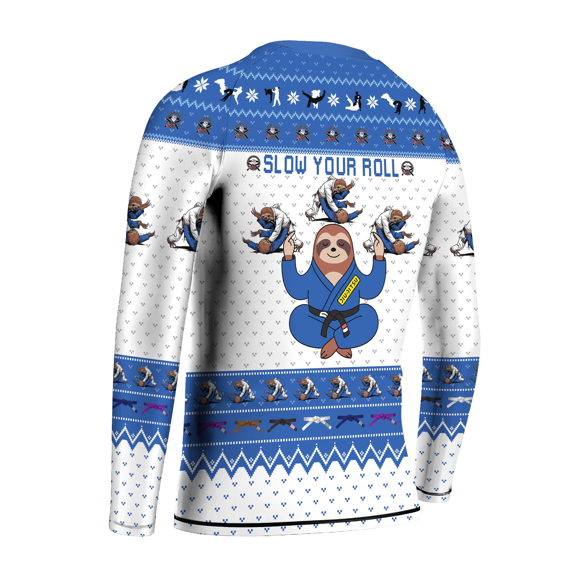 Sloth Jiu Jitsu Xmas Kids Rash Guard