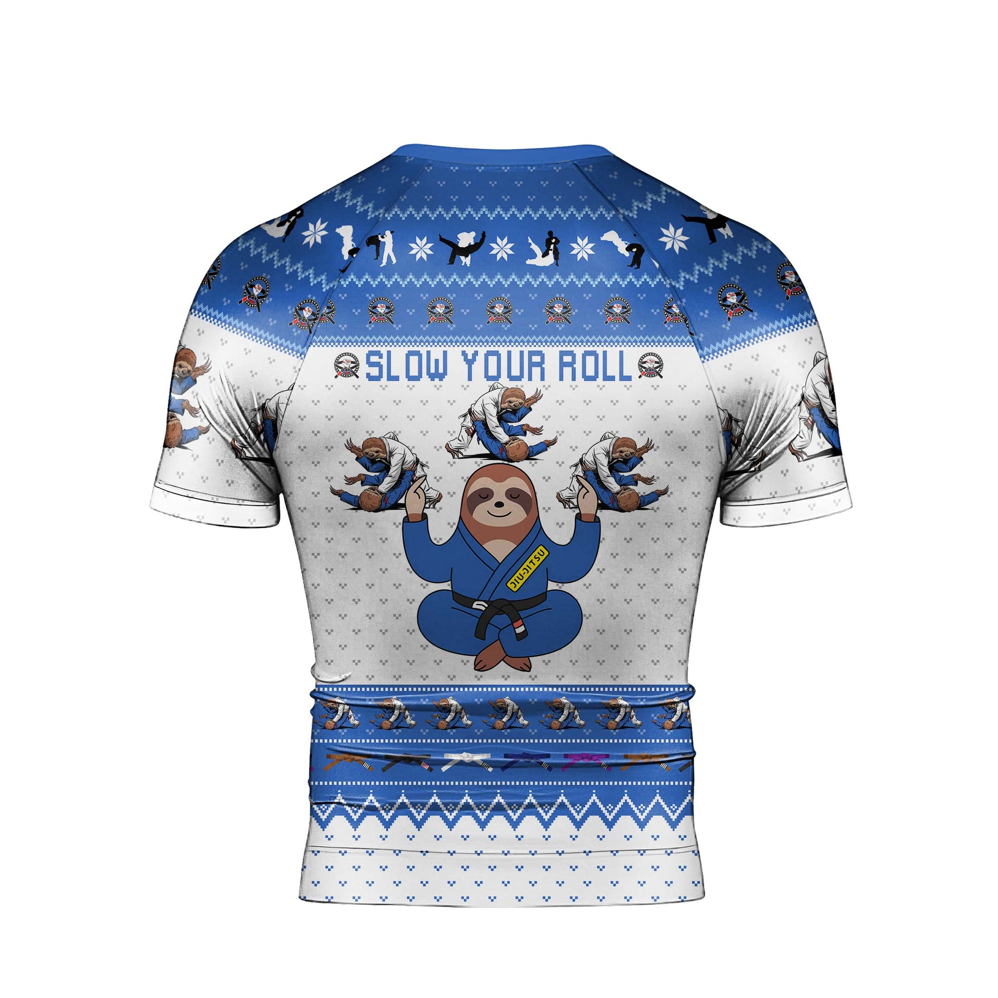 Sloth Jiu Jitsu Xmas Men's Short Sleeve Rash Guard