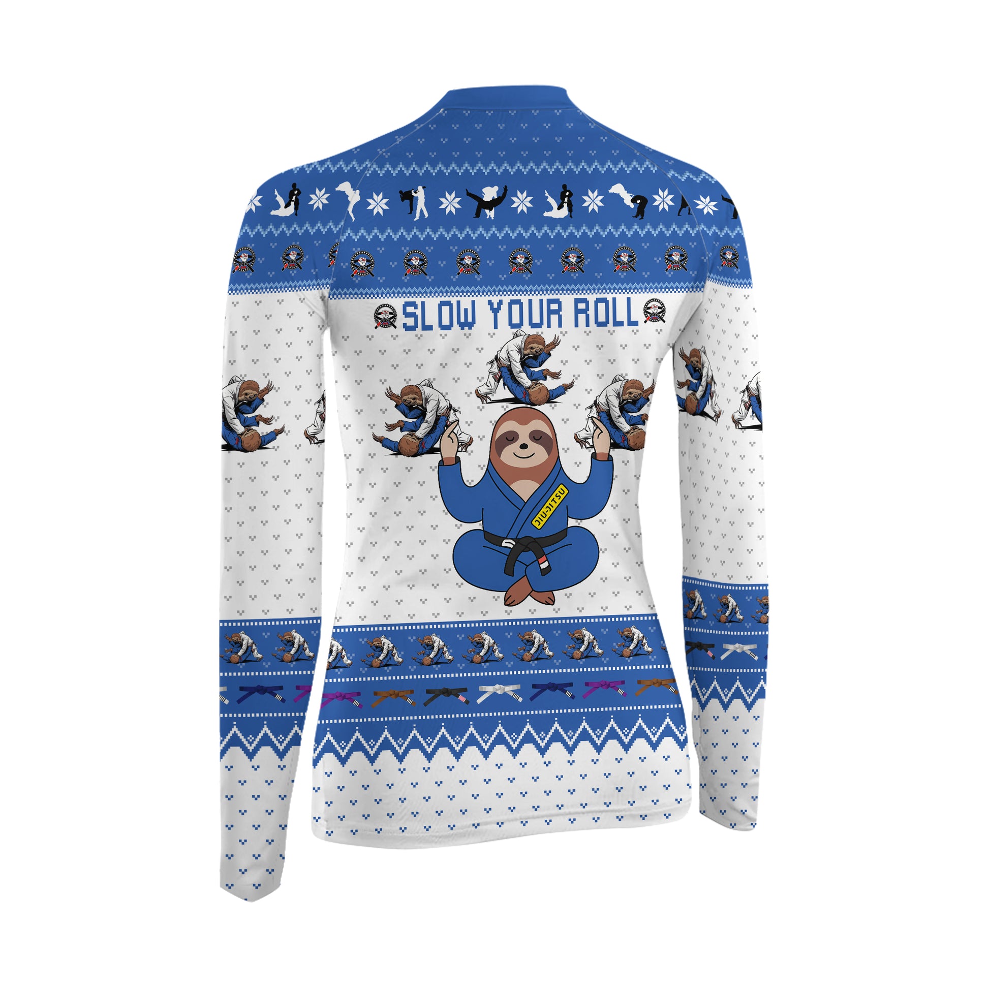 Sloth Jiu Jitsu Xmas Women's Long Sleeve Rash Guard