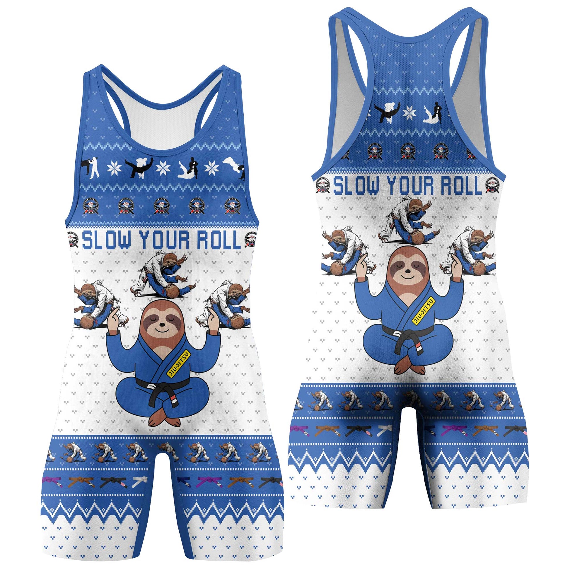 Sloth Jiu Jitsu Xmas Wrestling Singlets