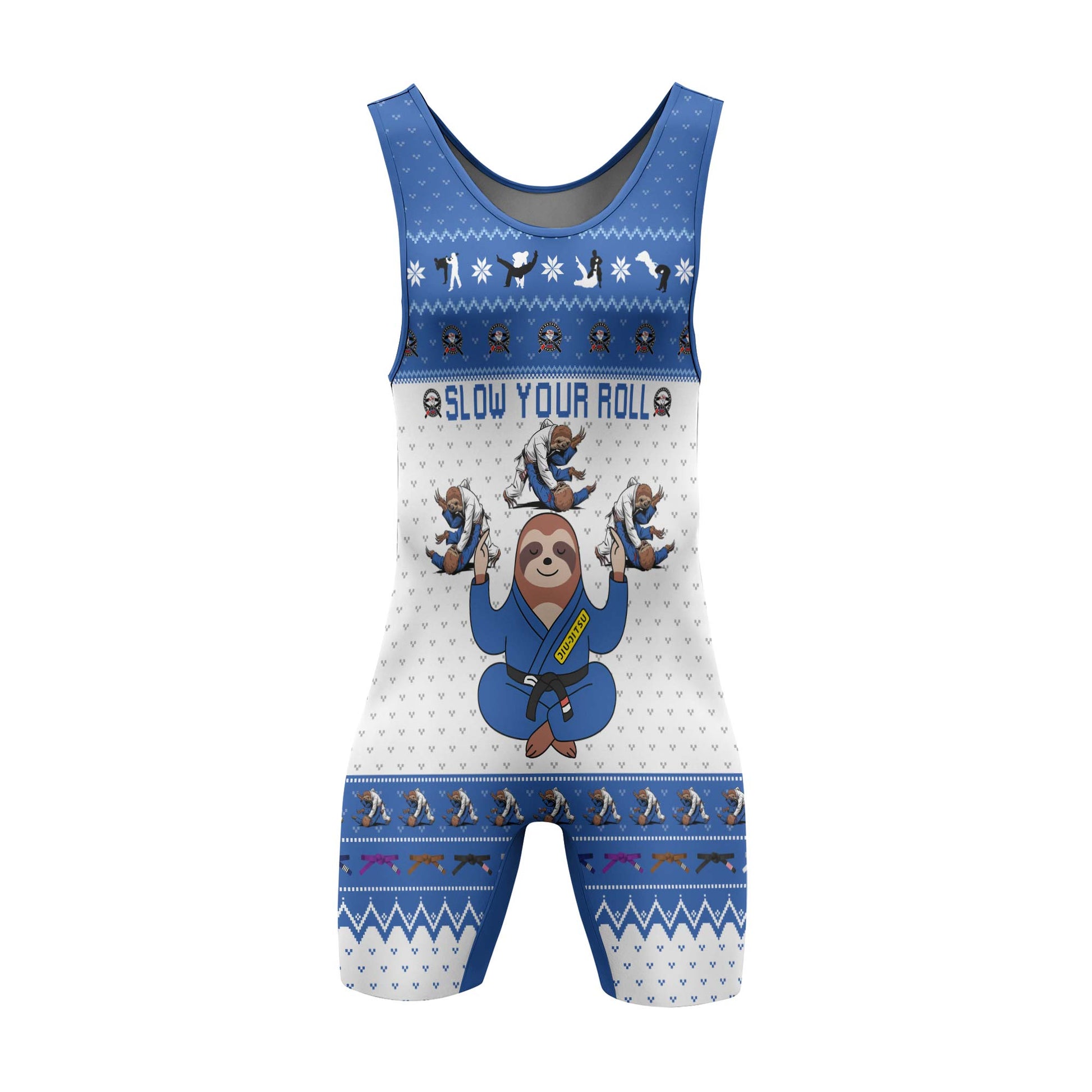 Sloth Jiu Jitsu Xmas Wrestling Singlets