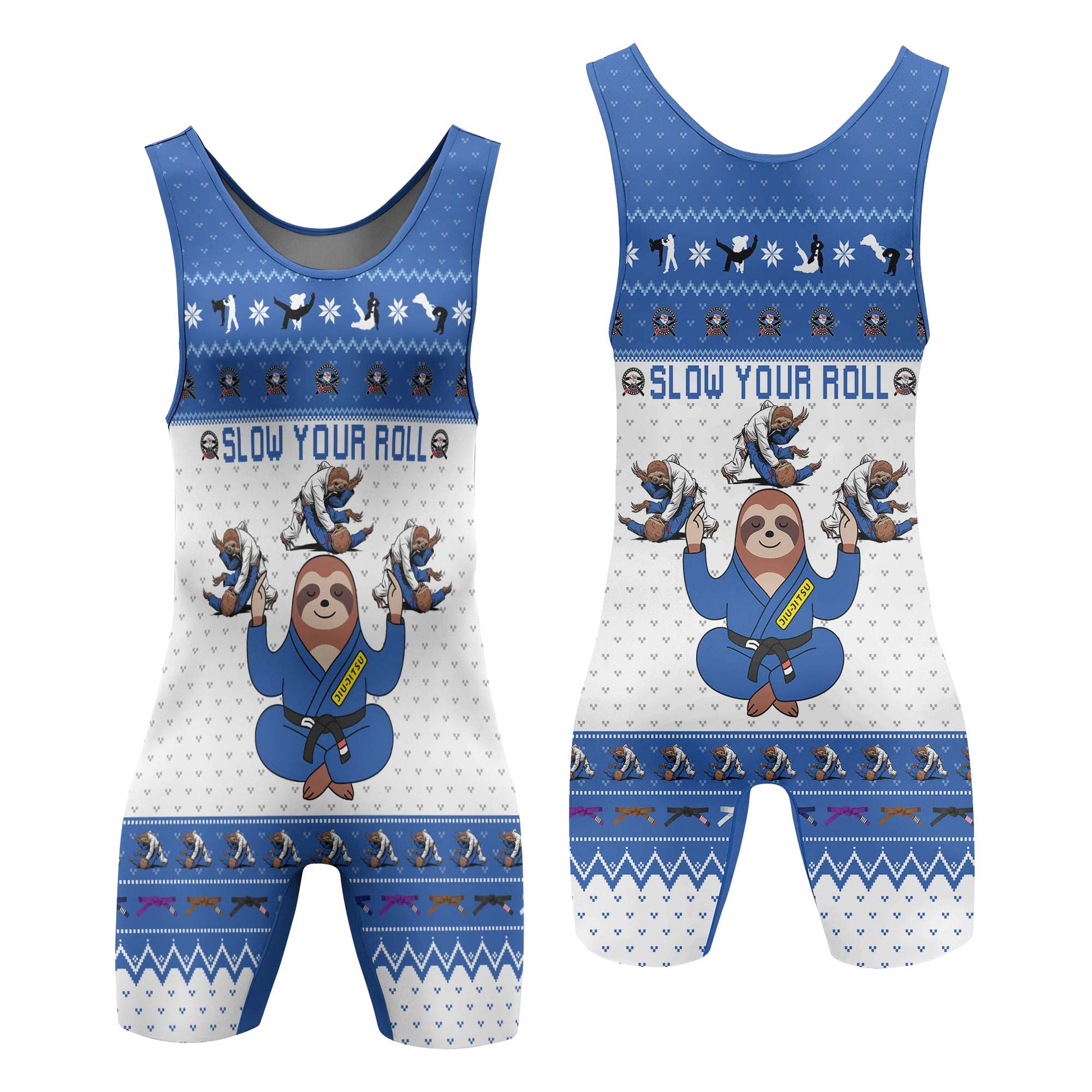 Sloth Jiu Jitsu Xmas Wrestling Singlets