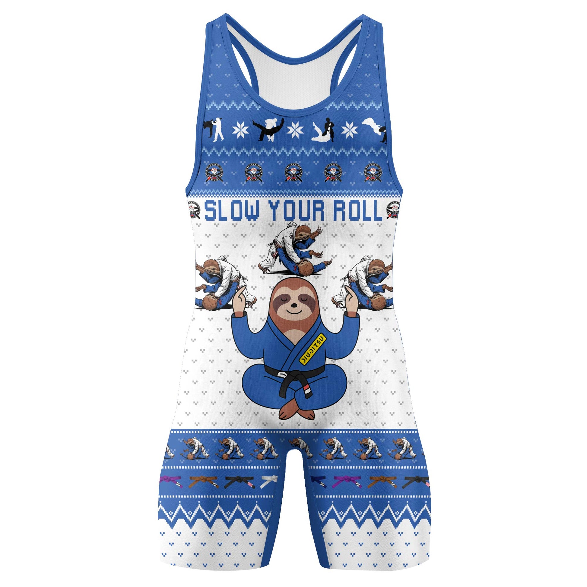 Sloth Jiu Jitsu Xmas Wrestling Singlets