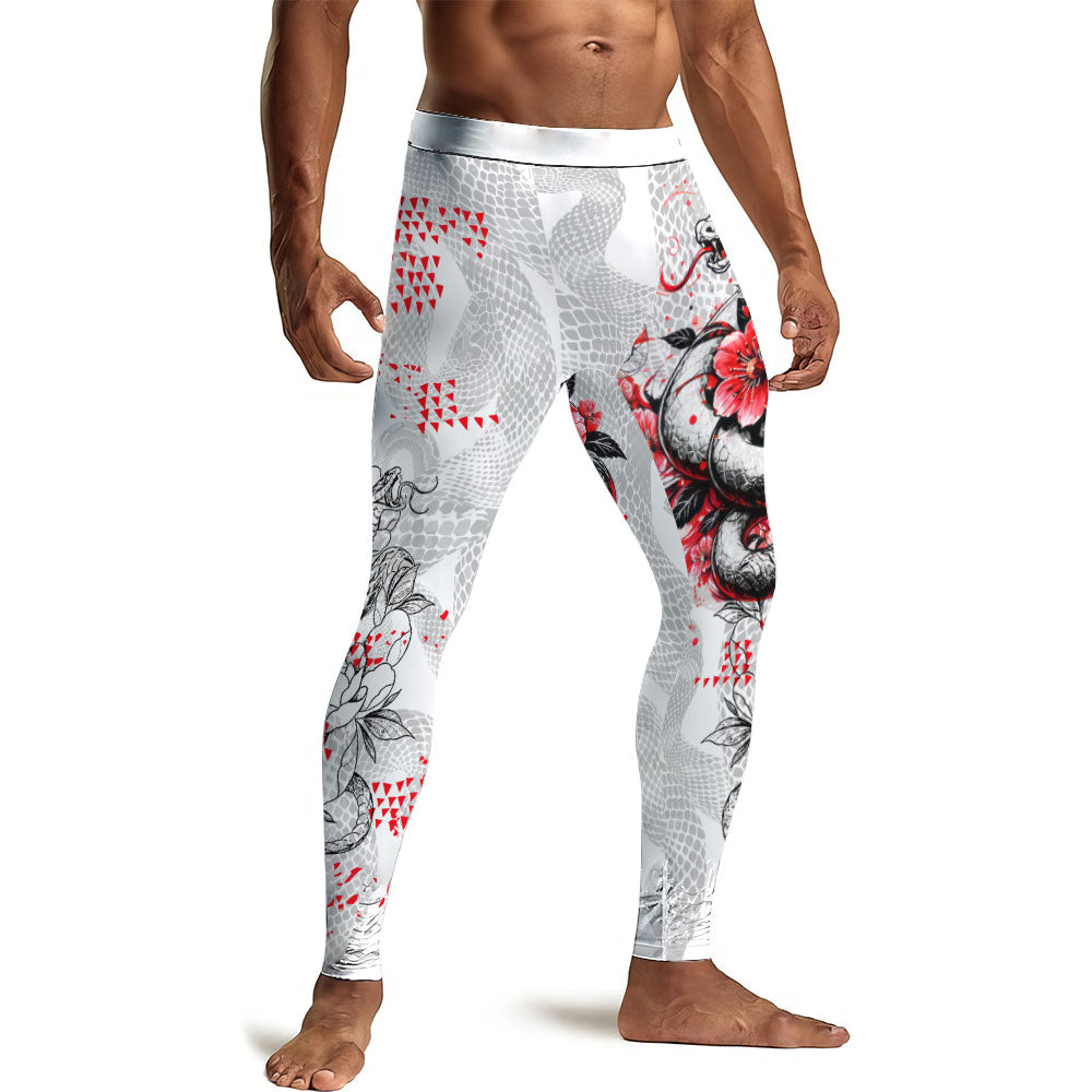 Snake Blossom Men's Compression Leggings