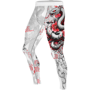 Snake Blossom Men's Compression Leggings