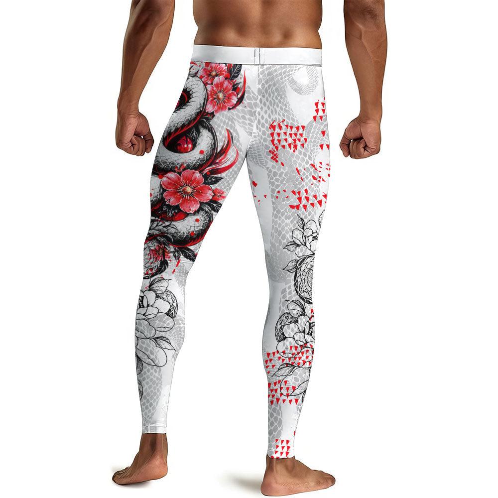 Snake Blossom Men's Compression Leggings