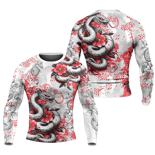 Snake Blossom Men's Long Sleeve Rash Guard