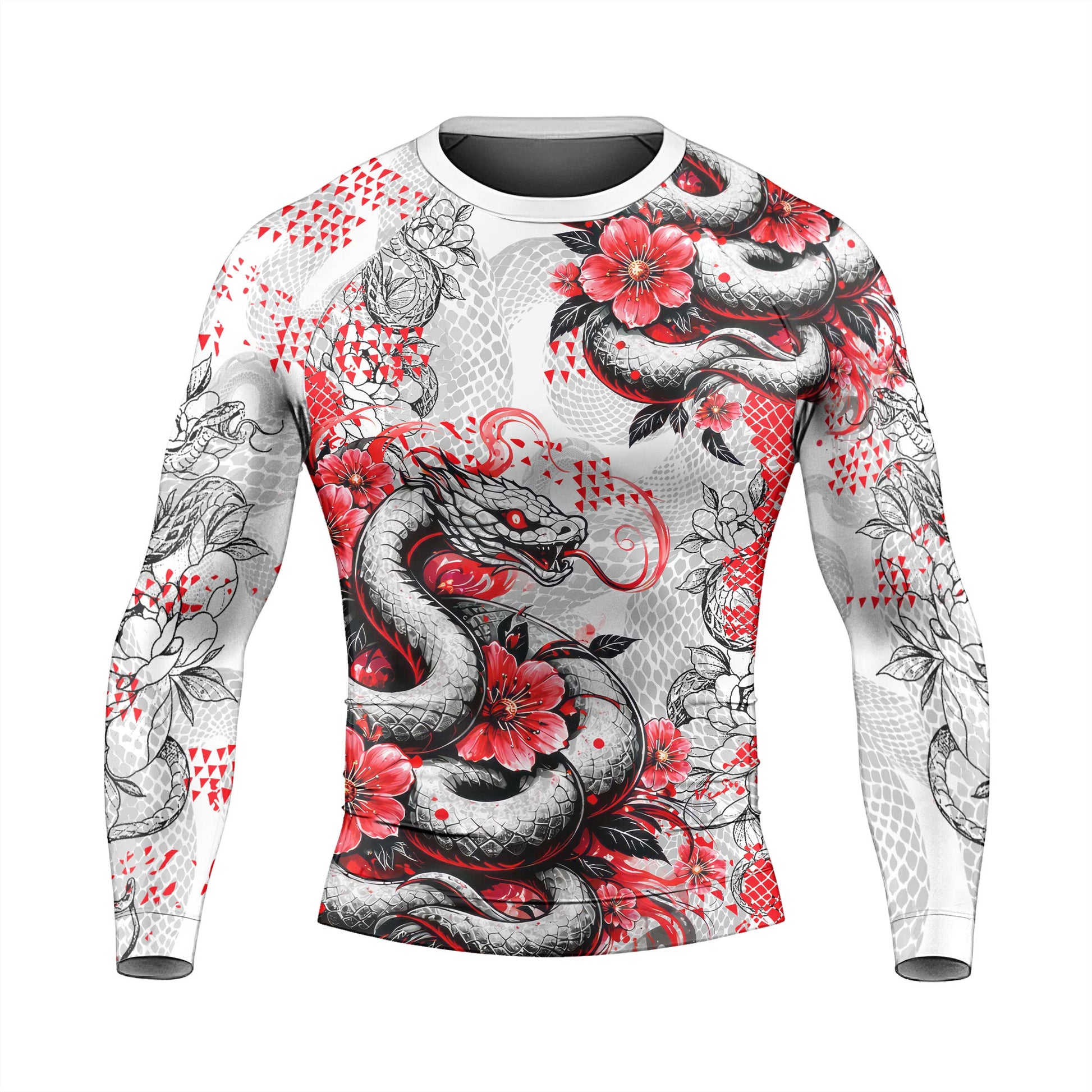 Snake Blossom Men's Long Sleeve Rash Guard