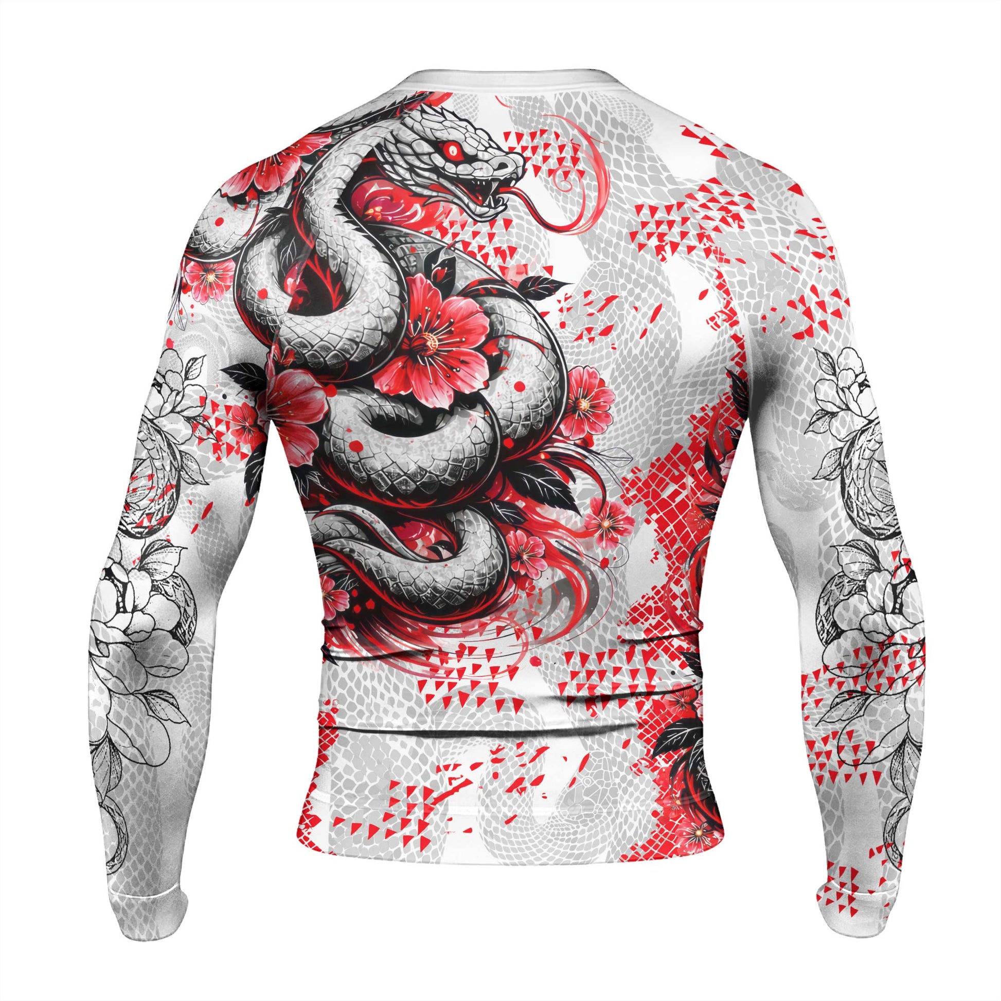 Snake Blossom Men's Long Sleeve Rash Guard