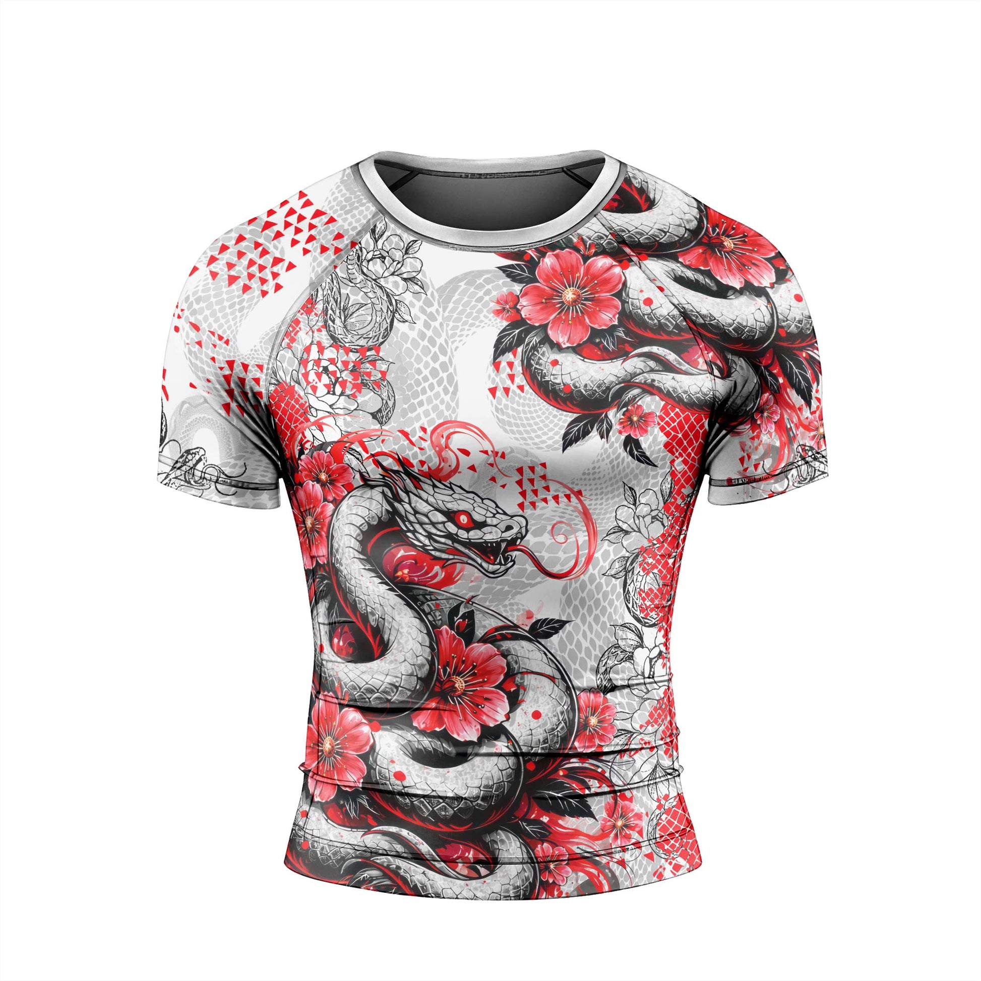 Snake Blossom Men's Short Sleeve Rash Guard