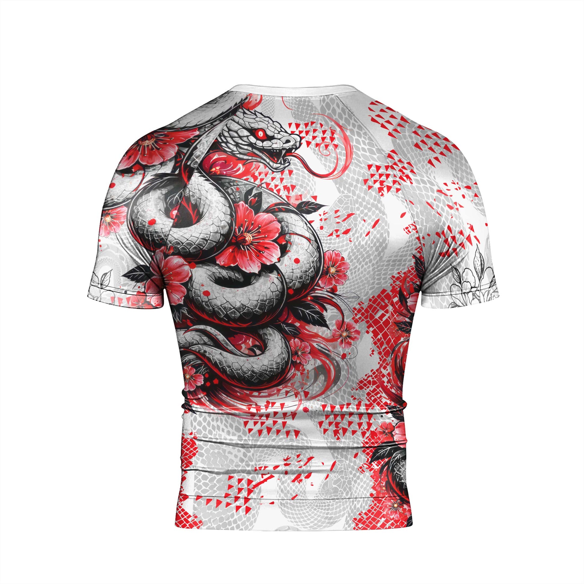 Snake Blossom Men's Short Sleeve Rash Guard