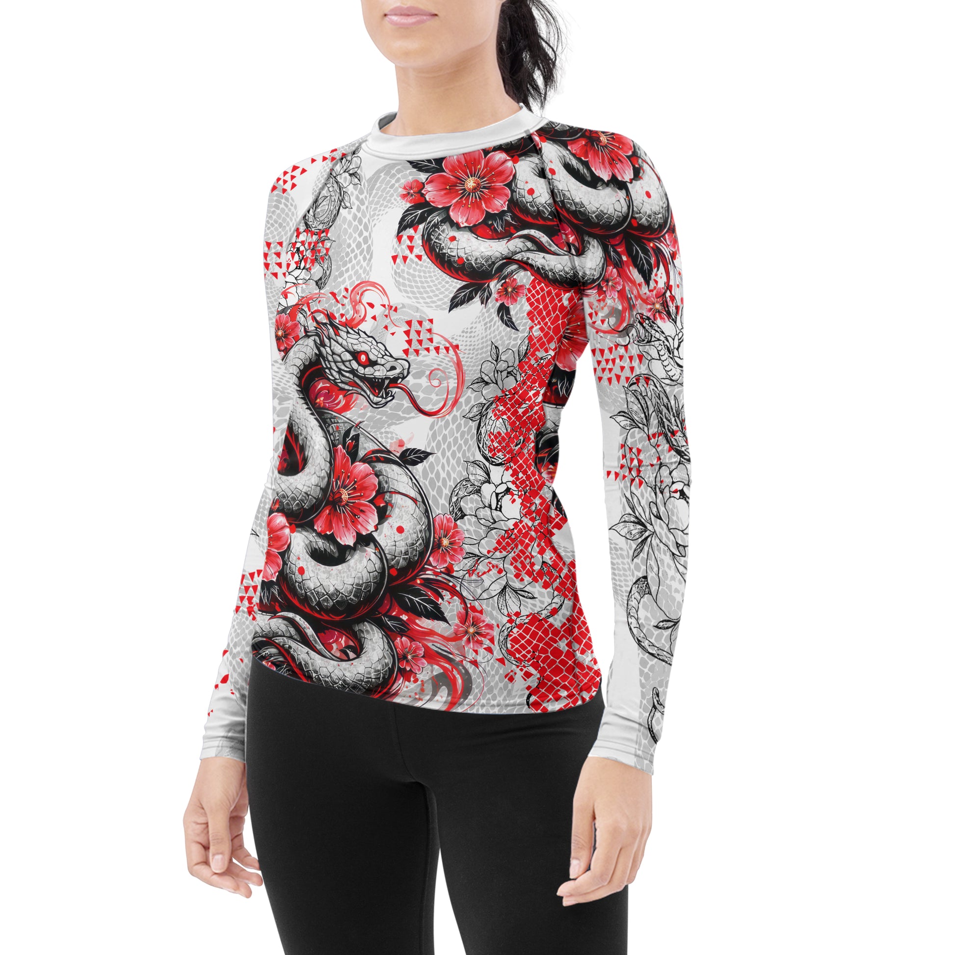 Snake Blossom Women's Long Sleeve Rash Guard