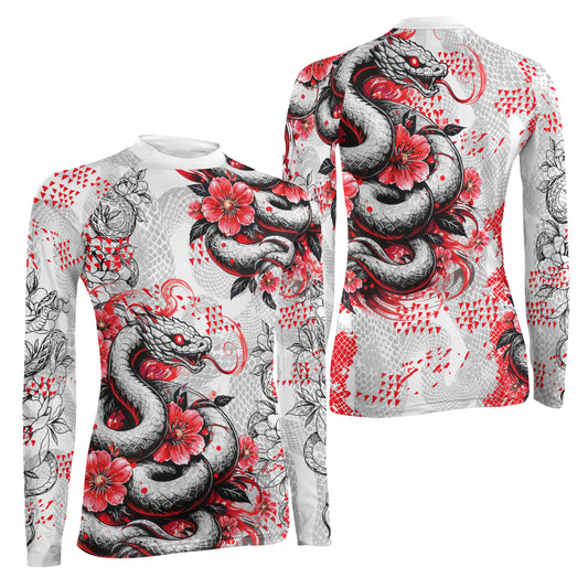 Snake Blossom Women's Long Sleeve Rash Guard