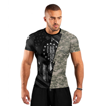 Spartan Army Men's Short Sleeve Rash Guard