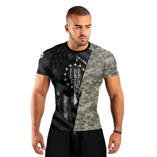 Spartan Army Men's Short Sleeve Rash Guard