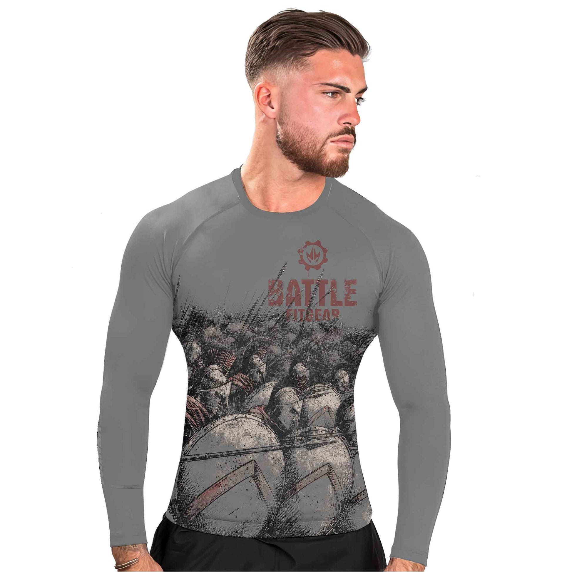 Spartan Brotherhood Men's Long Sleeve Rash Guard