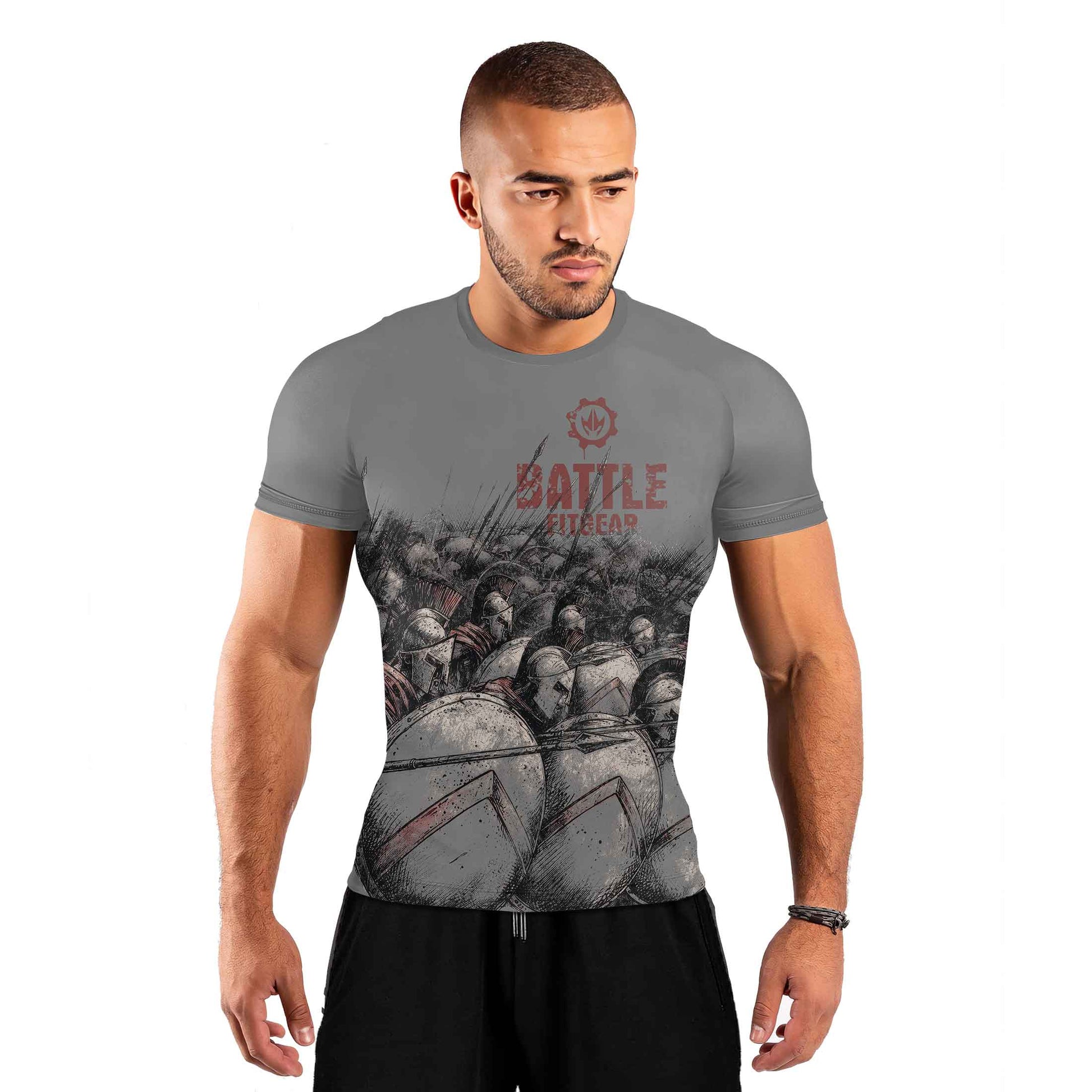 Spartan Brotherhood Men's Short Sleeve Rash Guard