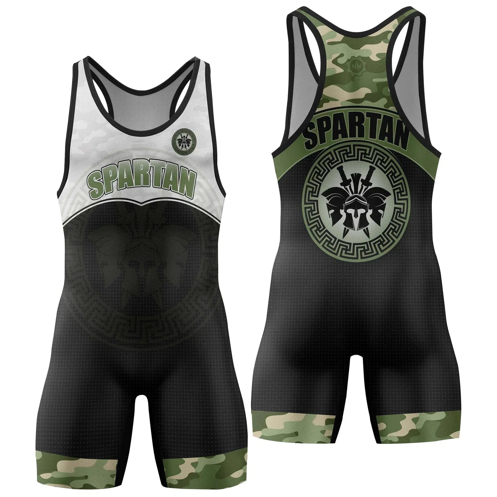 Spartan Camouflage Wrestling Singlets