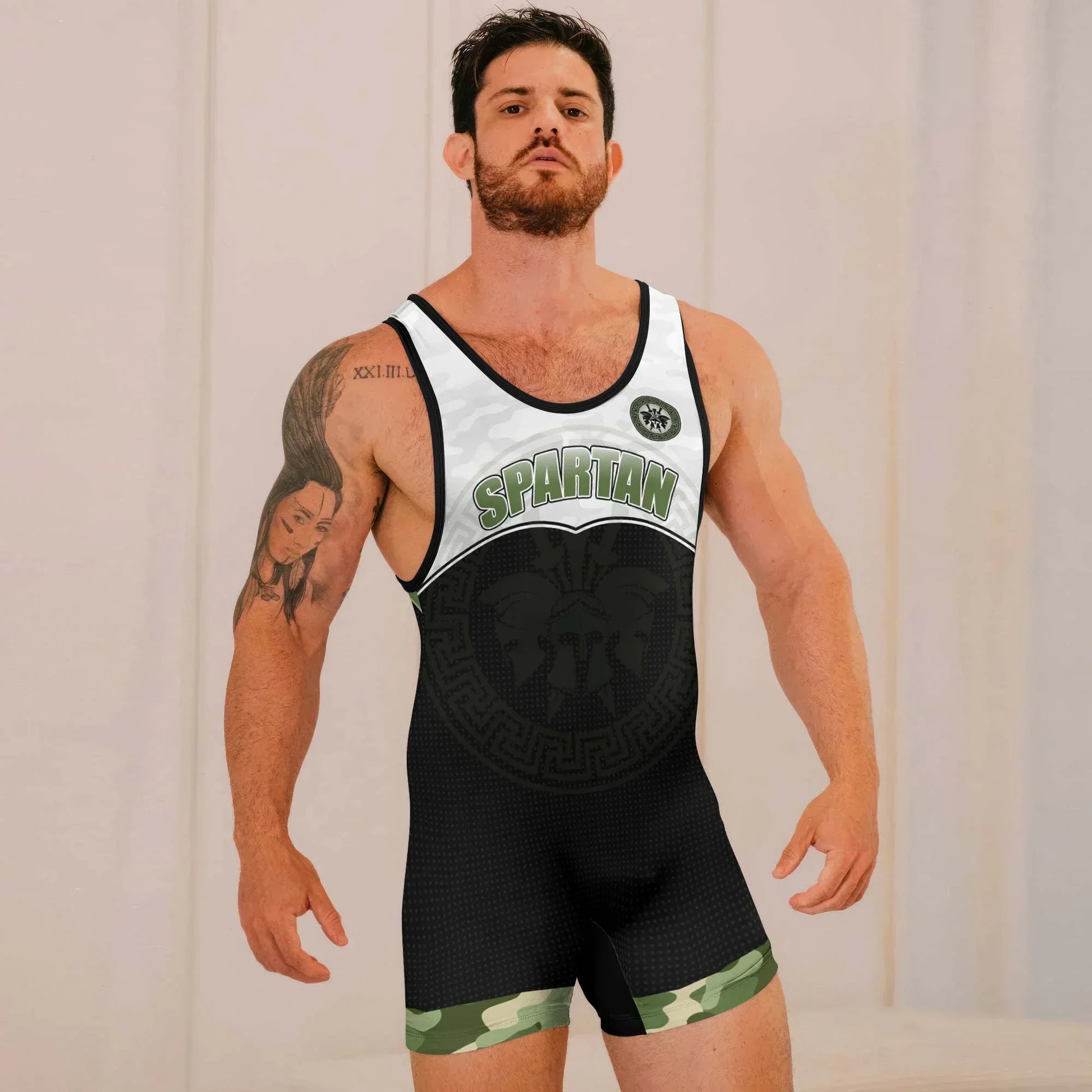 Spartan Camouflage Wrestling Singlets