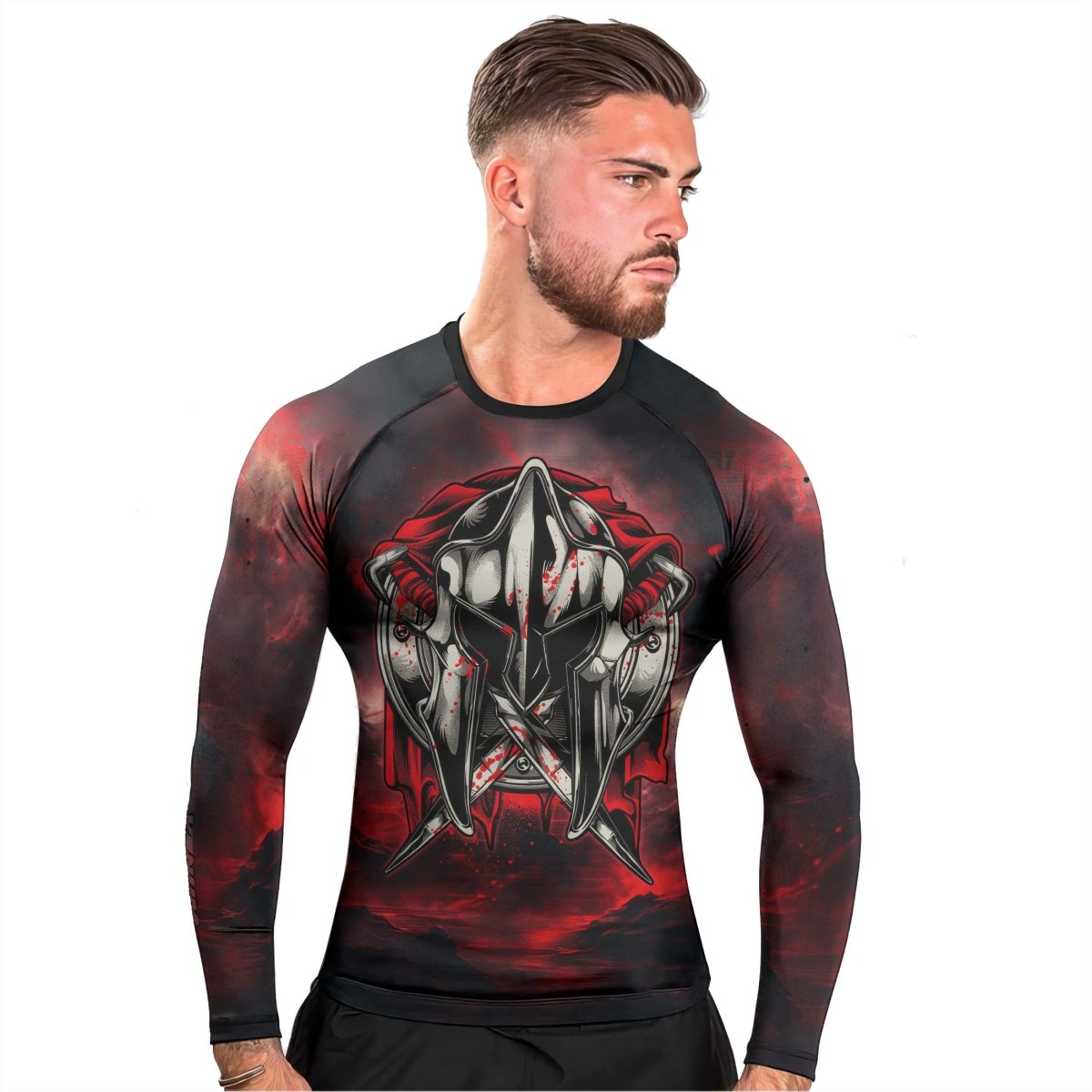 Spartan Mighty Warrior Men's Long Sleeve Rash Guard - BattleFitGear