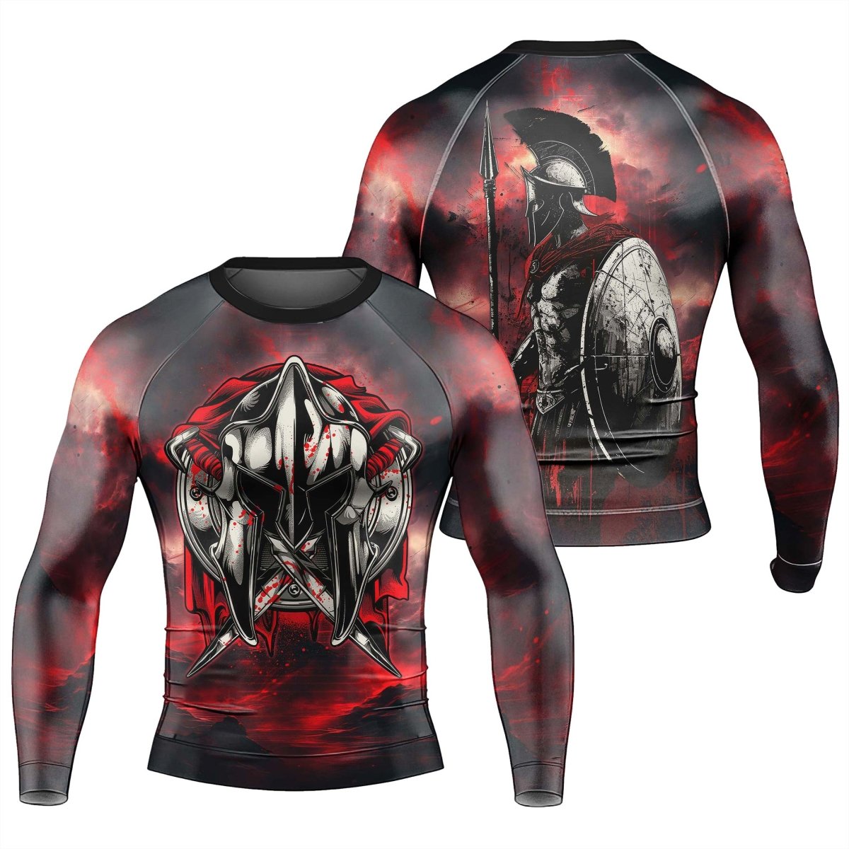 Spartan Mighty Warrior Men's Long Sleeve Rash Guard - BattleFitGear