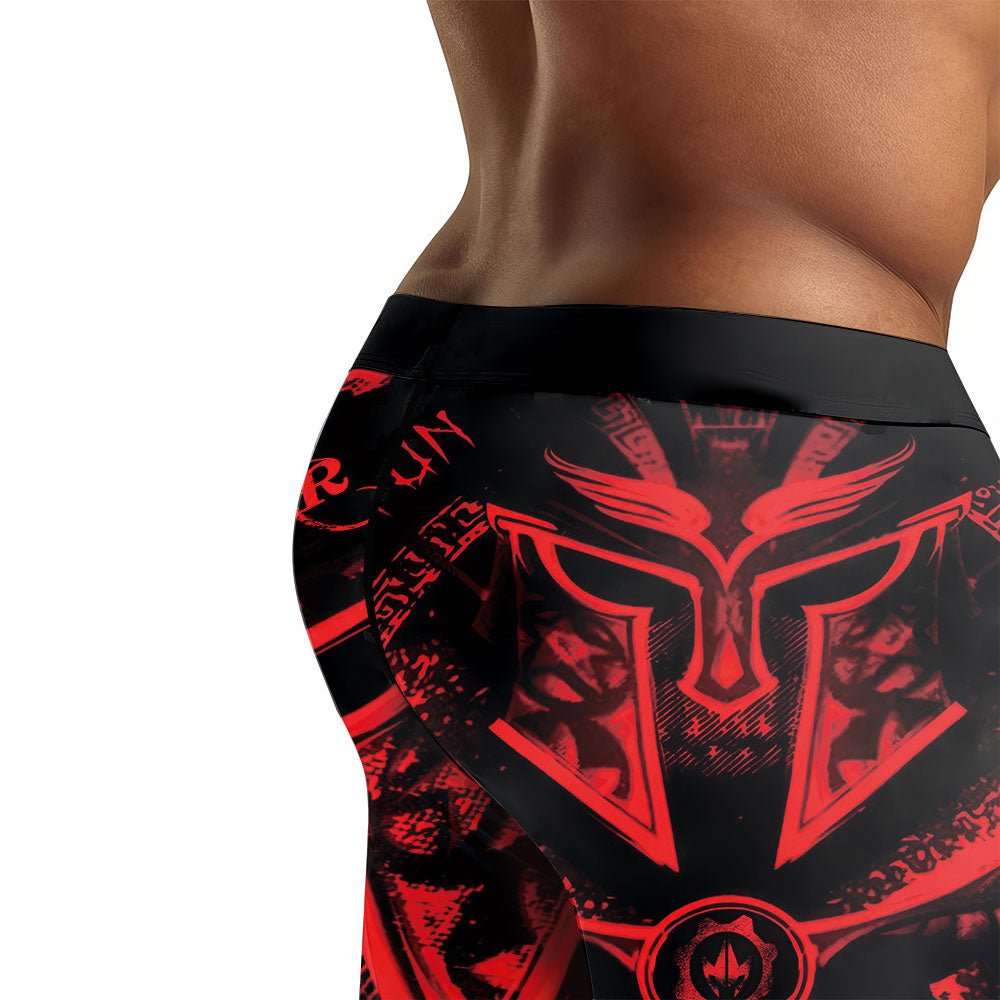 Spartan Red Men's Compression Leggings - BattleFitGear