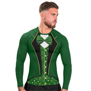 St Patrick's Day Cosplay Men's Long Sleeve Rash Guard