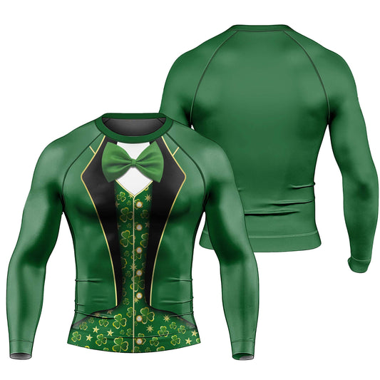 St Patrick's Day Cosplay Men's Long Sleeve Rash Guard