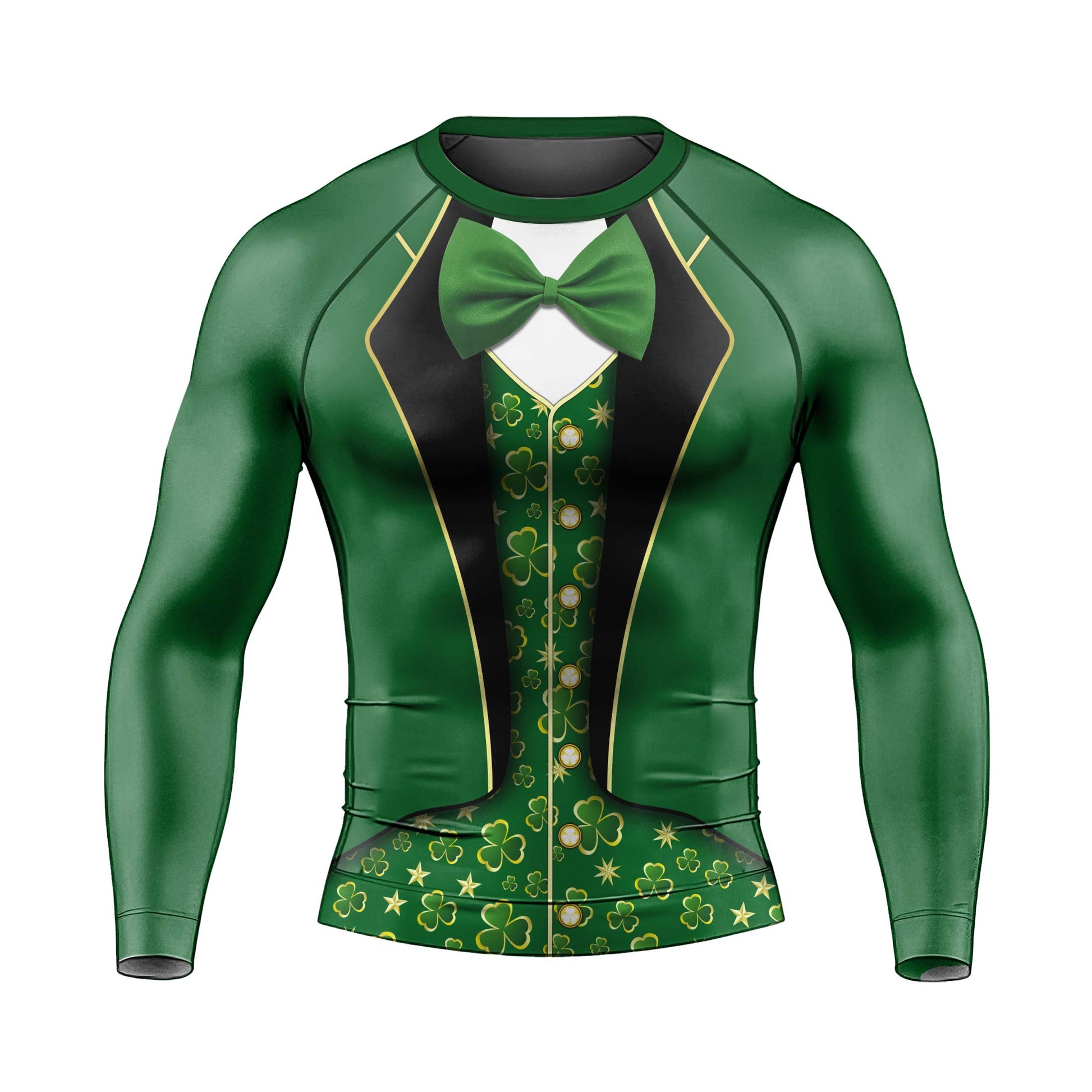 St Patrick's Day Cosplay Men's Long Sleeve Rash Guard