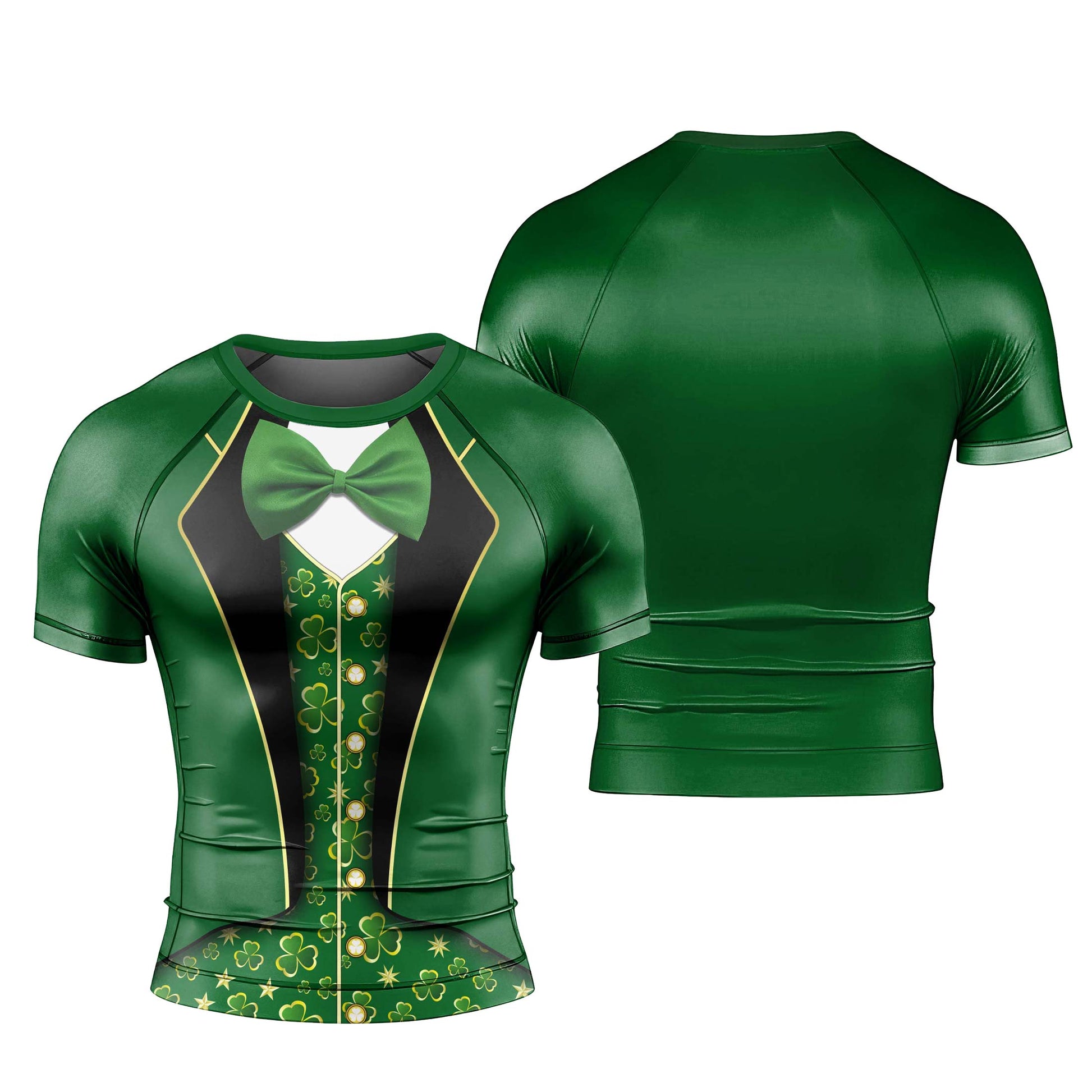 St Patrick's Day Cosplay Men's Short Sleeve Rash Guard