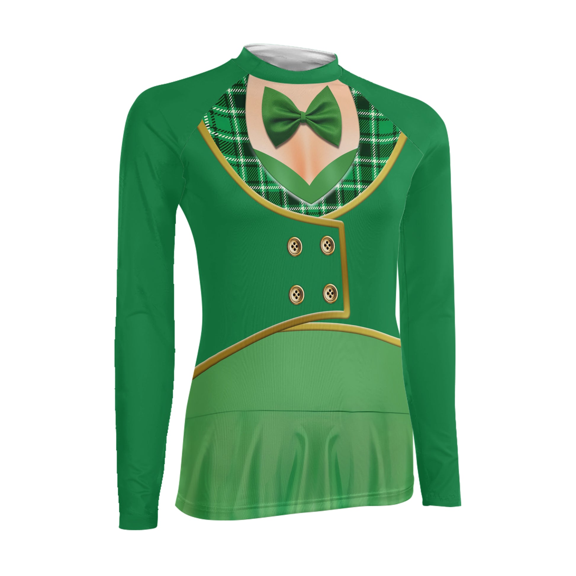 St. Patrick's Day Cosplay Women's Long Sleeve Rash Guard