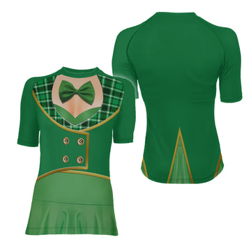 St. Patrick's Day Cosplay Women's Short Sleeve Rash Guard