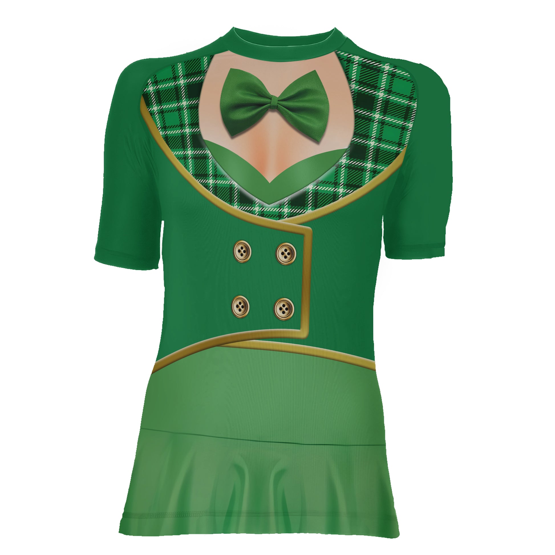 St. Patrick's Day Cosplay Women's Short Sleeve Rash Guard