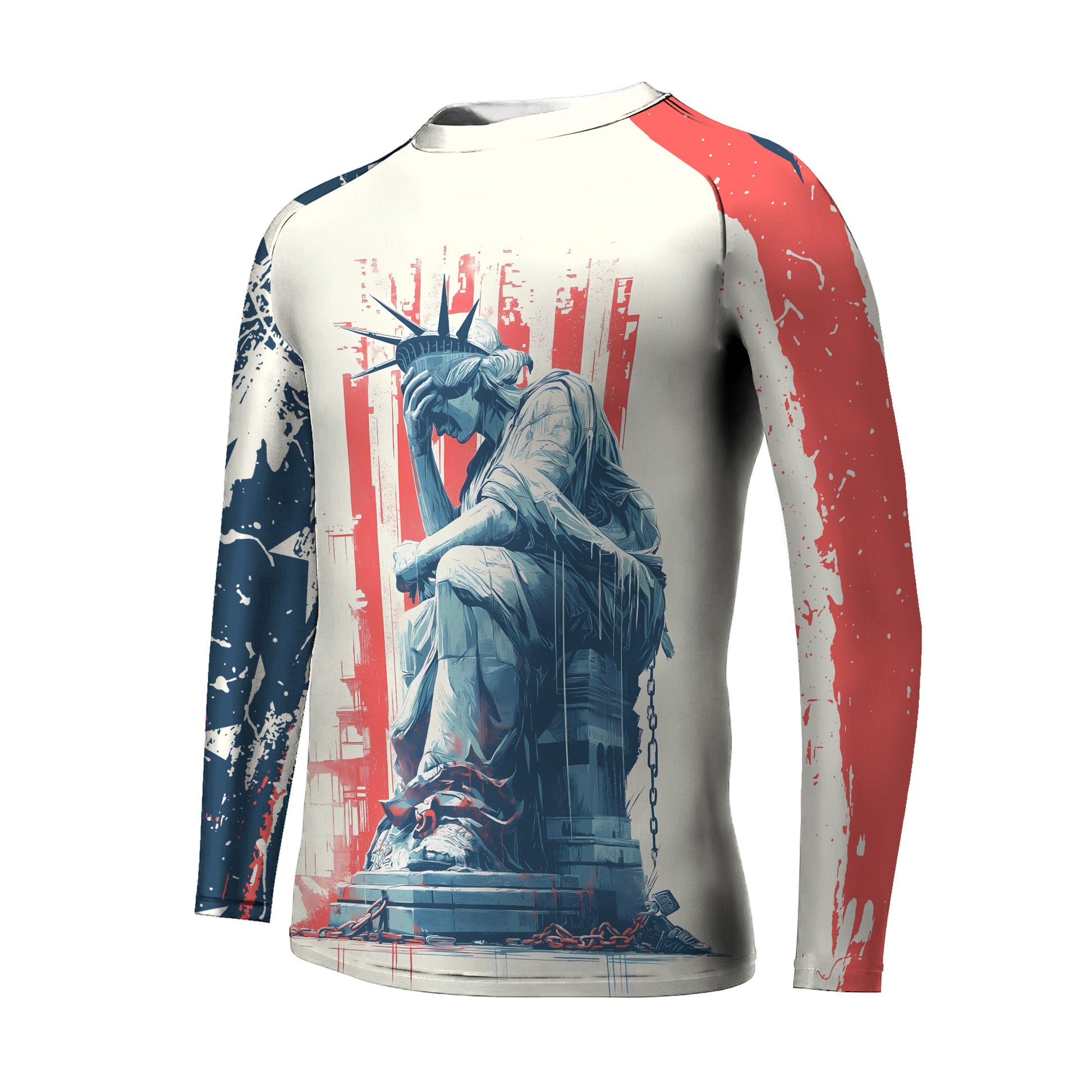 Statue of Liberty in Distress Kids Rash Guard