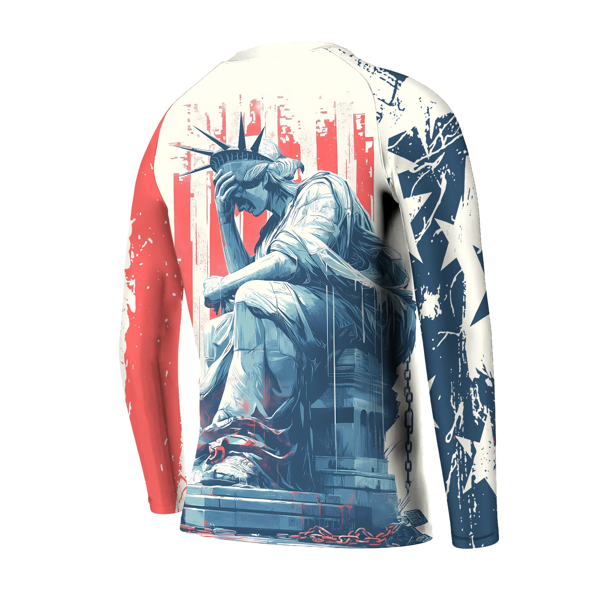 Statue of Liberty in Distress Kids Rash Guard