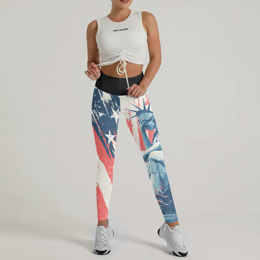 Statue of Liberty in Distress Leggings
