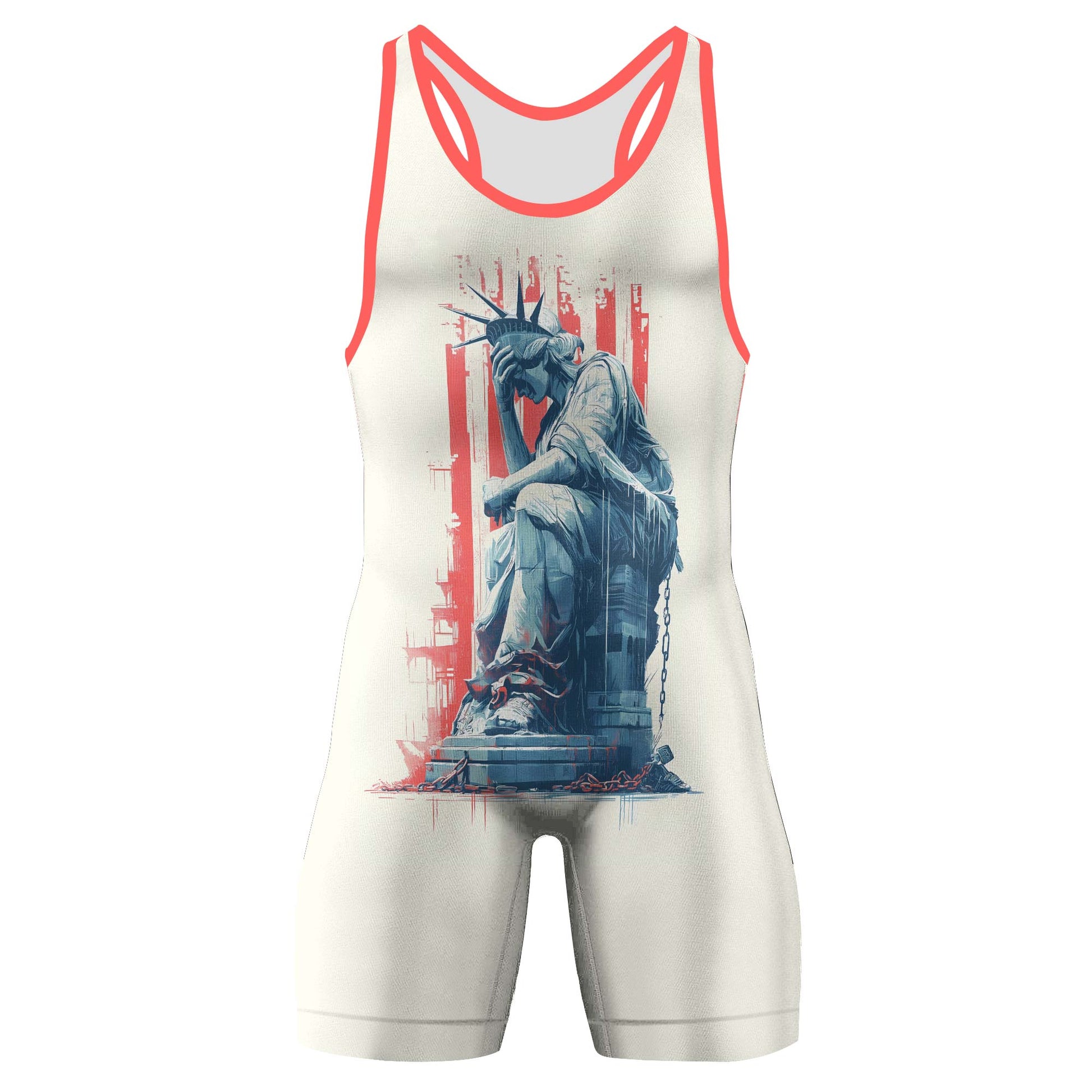 Statue of Liberty in Distress Wrestling Singlets