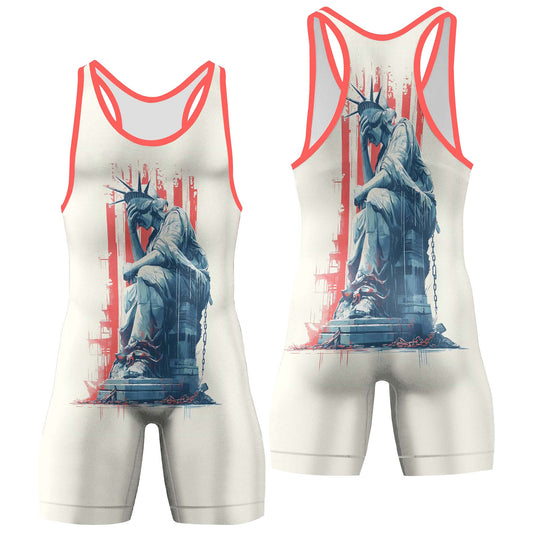 Statue of Liberty in Distress Wrestling Singlets