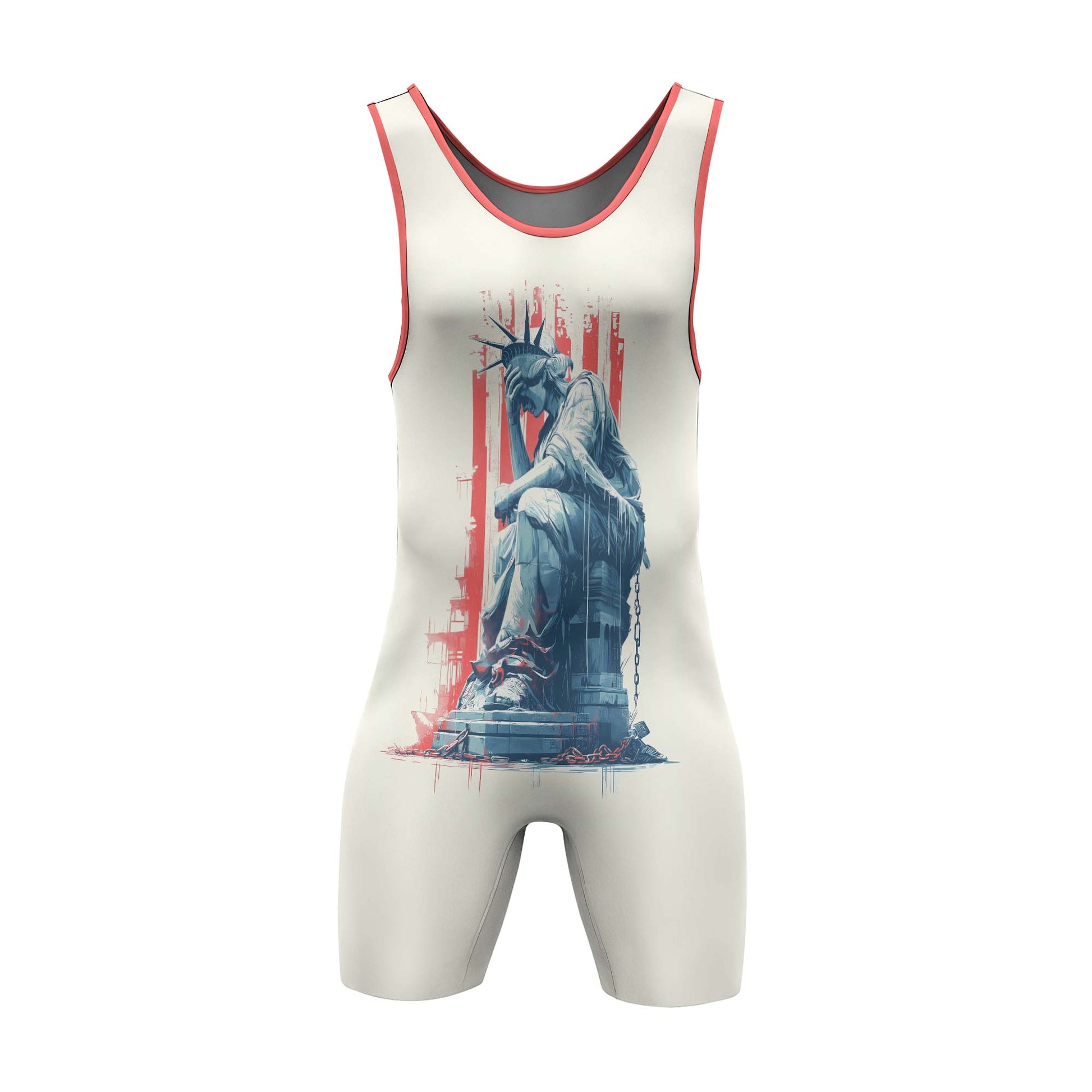 Statue of Liberty in Distress Wrestling Singlets