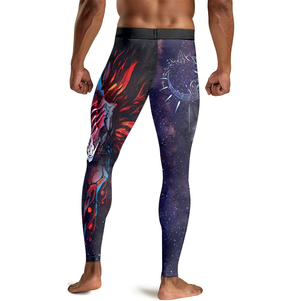 Sun and Moon Wolf Entities Men's Compression Leggings